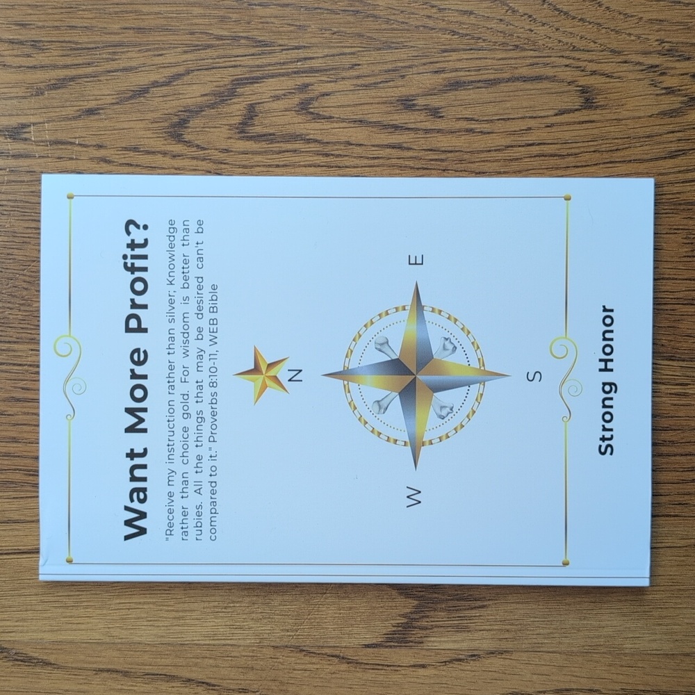 Want More Profit? Paperback Book By Strong Honor Christian Budget Workbook